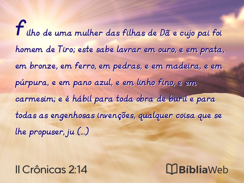 II Crônicas 2:14 em imagem para compartilhar
