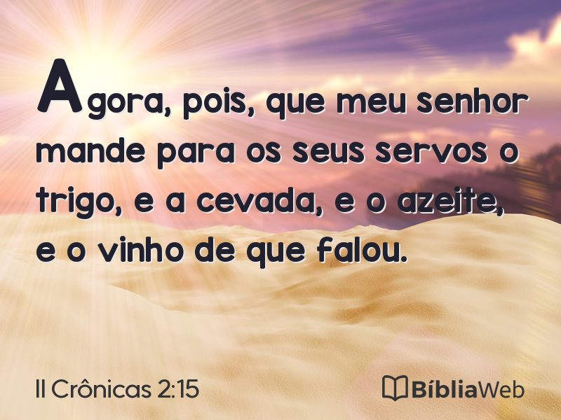 II Crônicas 2:15 em imagem para compartilhar