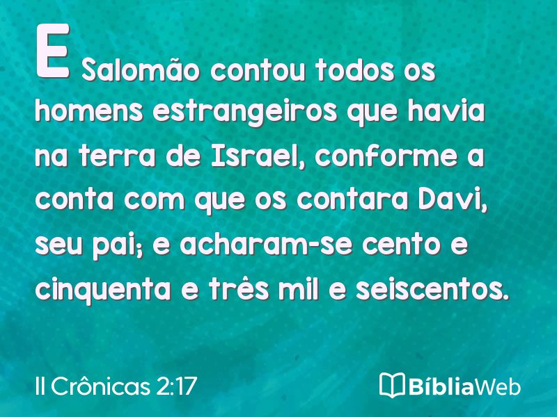 II Crônicas 2:17 em imagem para compartilhar
