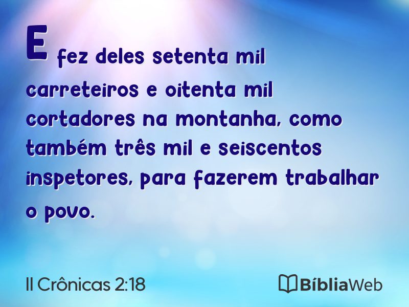 II Crônicas 2:18 em imagem para compartilhar