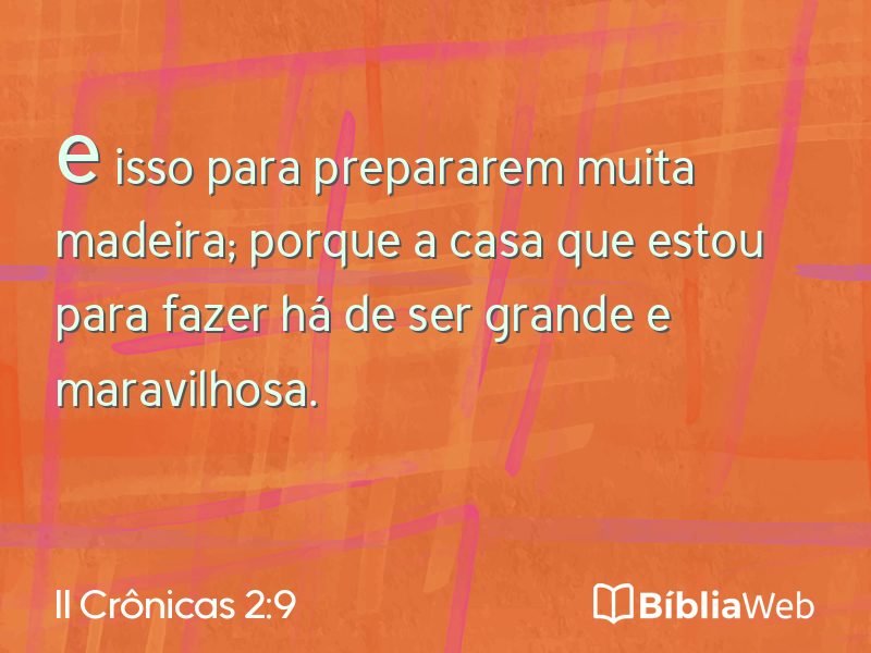 II Crônicas 2:9 em imagem para compartilhar
