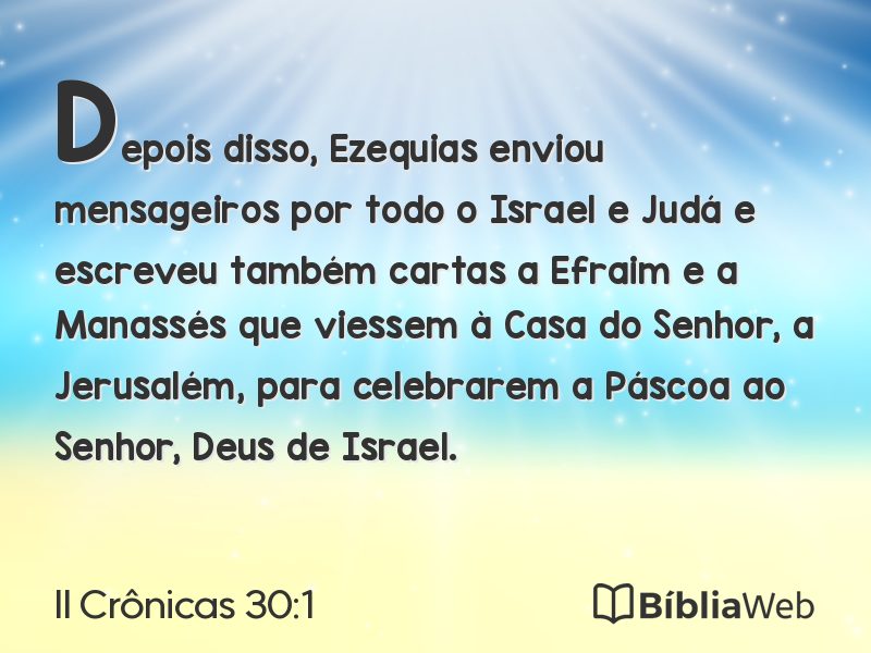 II Crônicas 30:1 em imagem para compartilhar