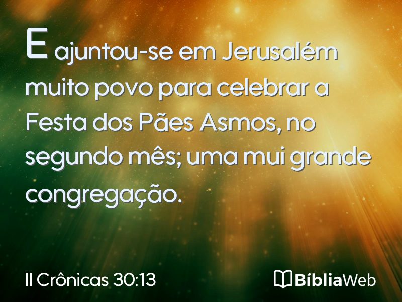II Crônicas 30:13 em imagem para compartilhar