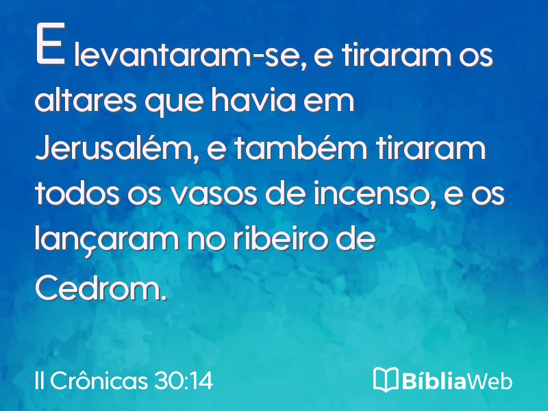 II Crônicas 30:14 em imagem para compartilhar
