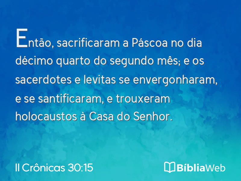 II Crônicas 30:15 em imagem para compartilhar