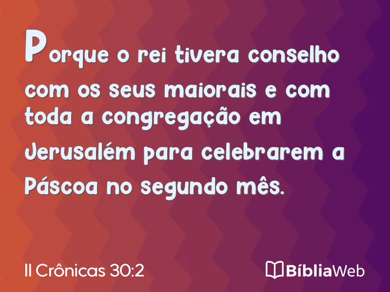 II Crônicas 30:2 em imagem para compartilhar