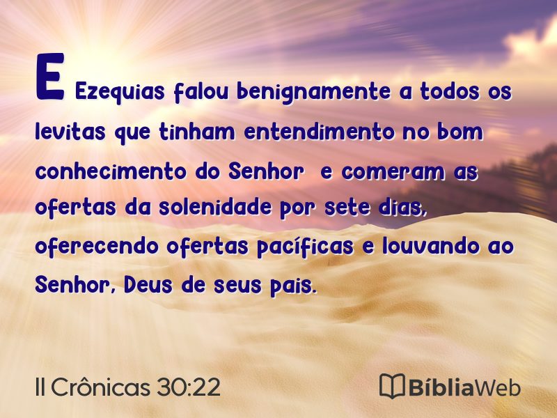 II Crônicas 30:22 em imagem para compartilhar