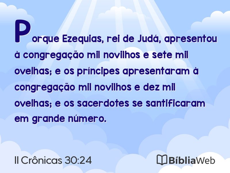 II Crônicas 30:24 em imagem para compartilhar
