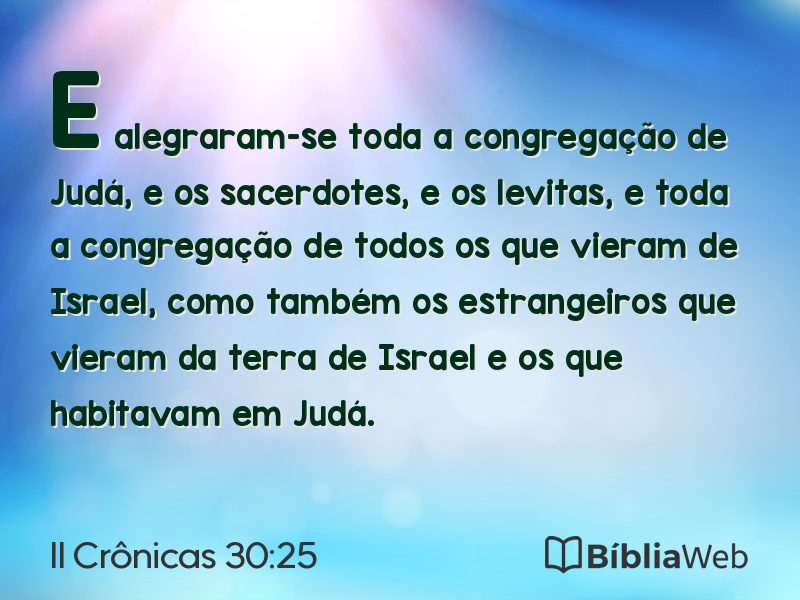 II Crônicas 30:25 em imagem para compartilhar