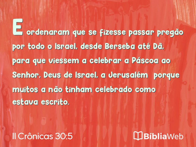 II Crônicas 30:5 em imagem para compartilhar