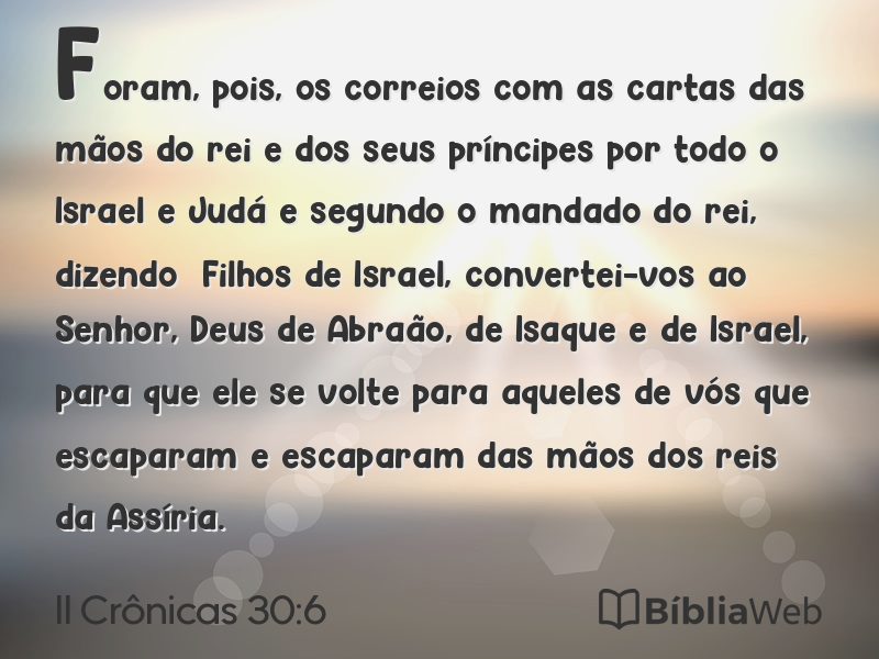 II Crônicas 30:6 em imagem para compartilhar