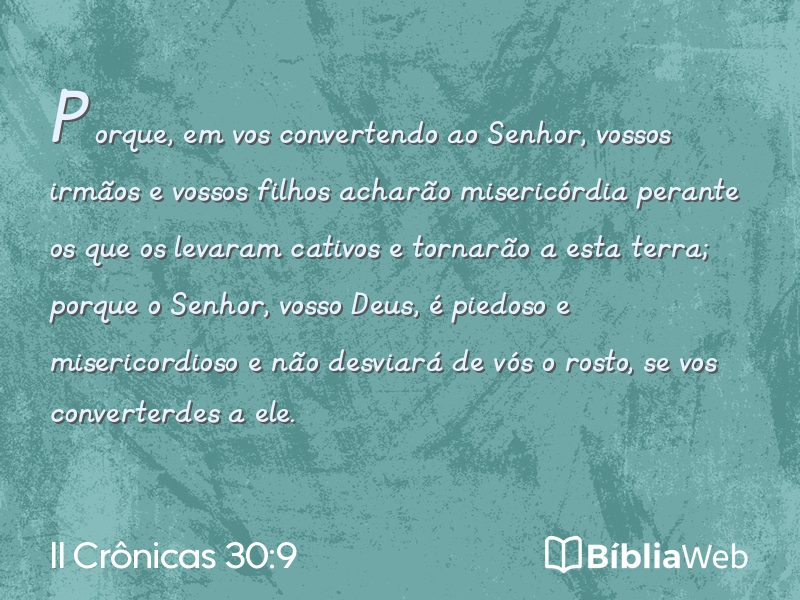 II Crônicas 30:9 em imagem para compartilhar