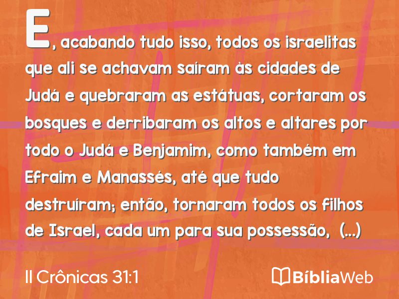 II Crônicas 31:1 em imagem para compartilhar