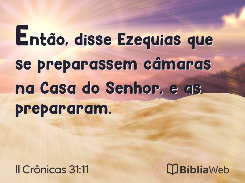 II Crônicas 31:11 em imagem para compartilhar