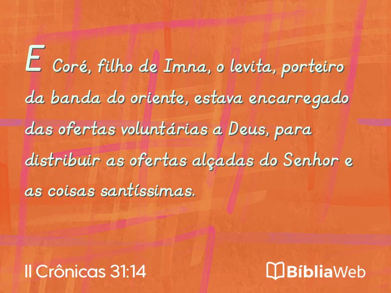 II Crônicas 31:14 em imagem para compartilhar
