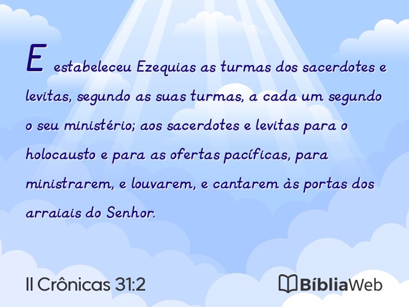II Crônicas 31:2 em imagem para compartilhar