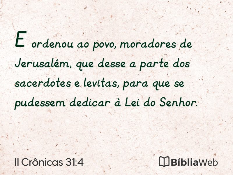 II Crônicas 31:4 em imagem para compartilhar