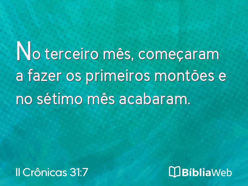 II Crônicas 31:7 em imagem para compartilhar