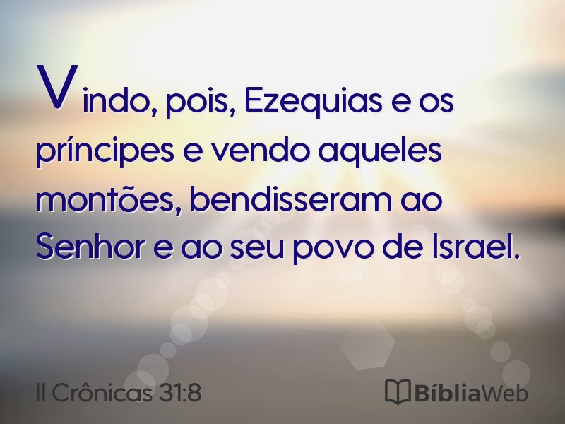 II Crônicas 31:8 em imagem para compartilhar