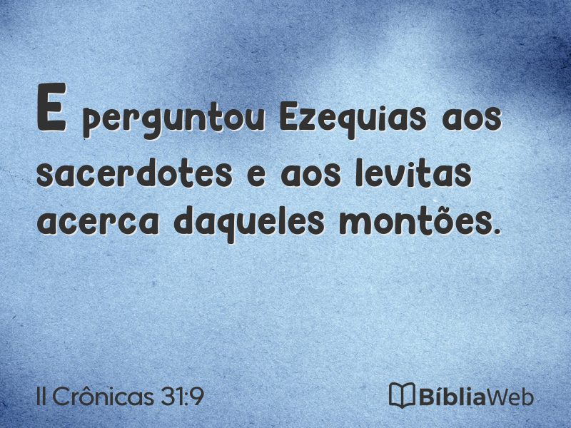II Crônicas 31:9 em imagem para compartilhar