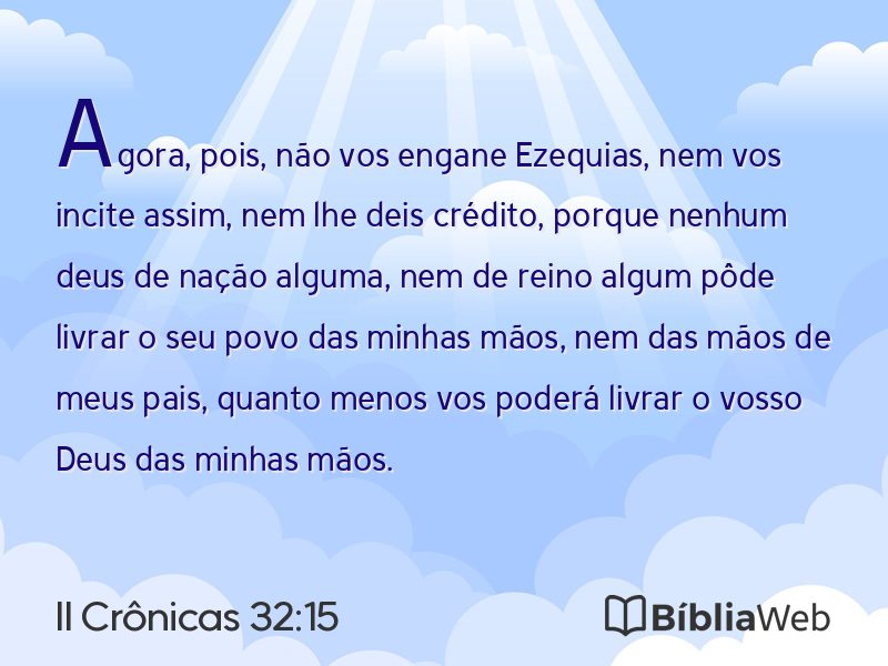 II Crônicas 32:15 em imagem para compartilhar