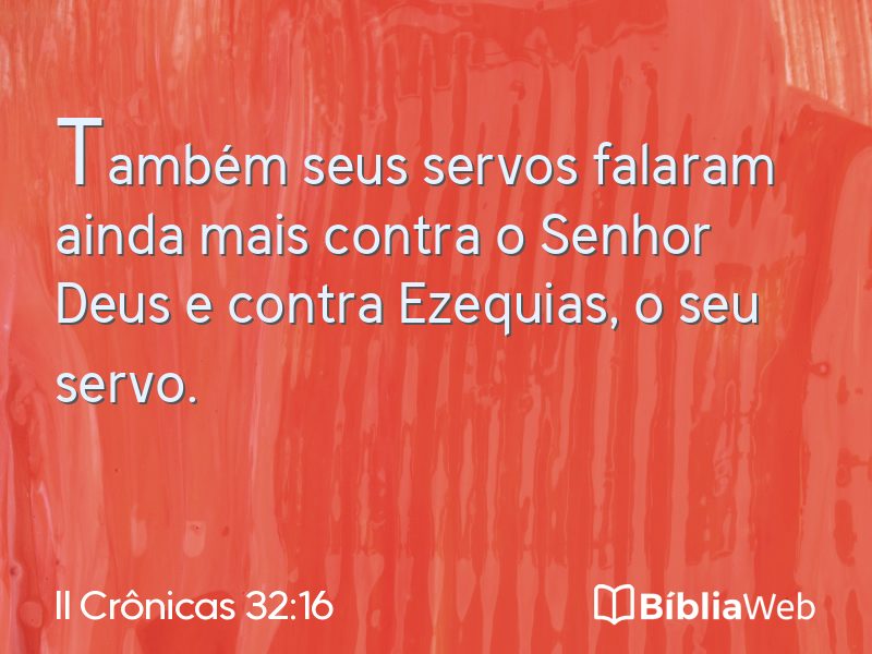 II Crônicas 32:16 em imagem para compartilhar