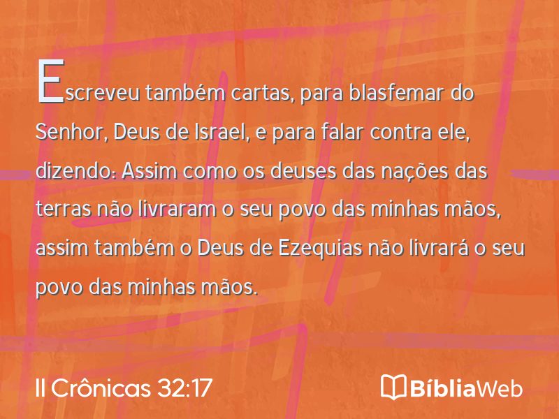 II Crônicas 32:17 em imagem para compartilhar