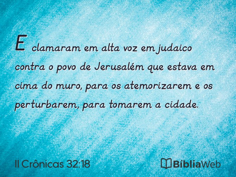 II Crônicas 32:18 em imagem para compartilhar
