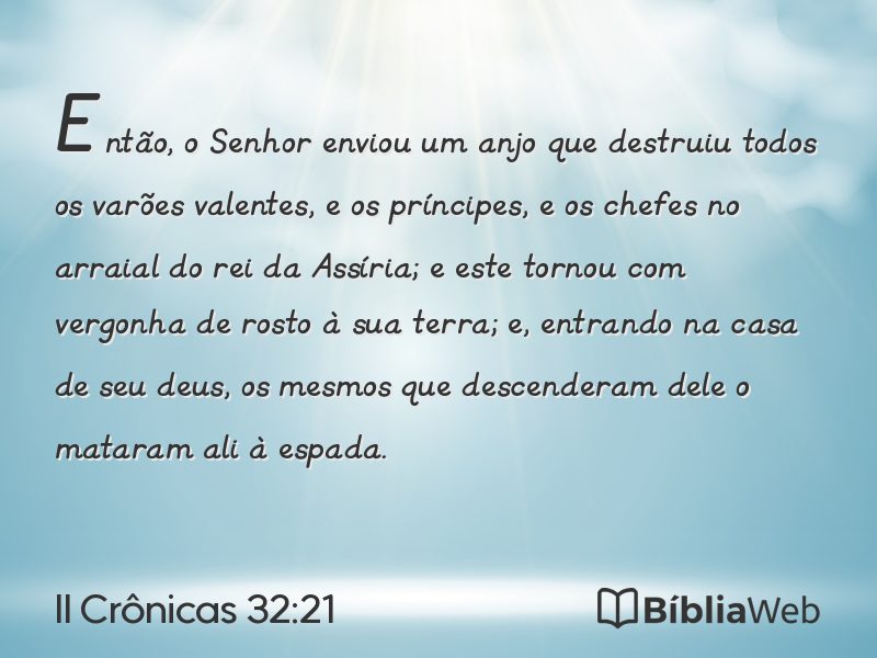 II Crônicas 32:21 em imagem para compartilhar