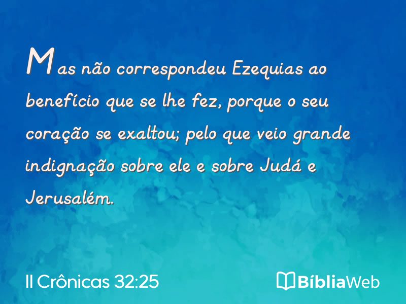 II Crônicas 32:25 em imagem para compartilhar