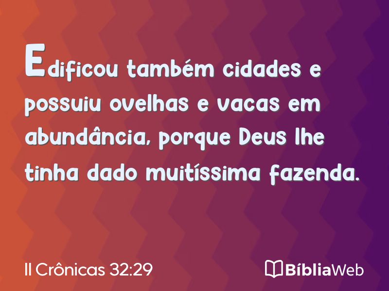 II Crônicas 32:29 em imagem para compartilhar
