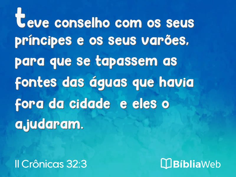 II Crônicas 32:3 em imagem para compartilhar