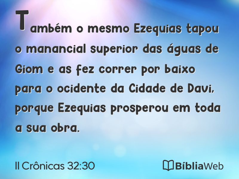 II Crônicas 32:30 em imagem para compartilhar