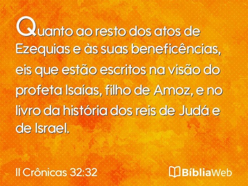 II Crônicas 32:32 em imagem para compartilhar