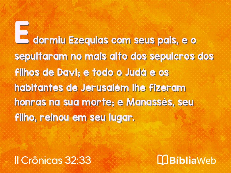 II Crônicas 32:33 em imagem para compartilhar