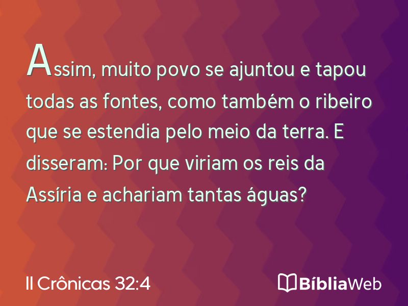 II Crônicas 32:4 em imagem para compartilhar