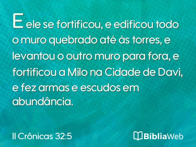 II Crônicas 32:5 em imagem para compartilhar