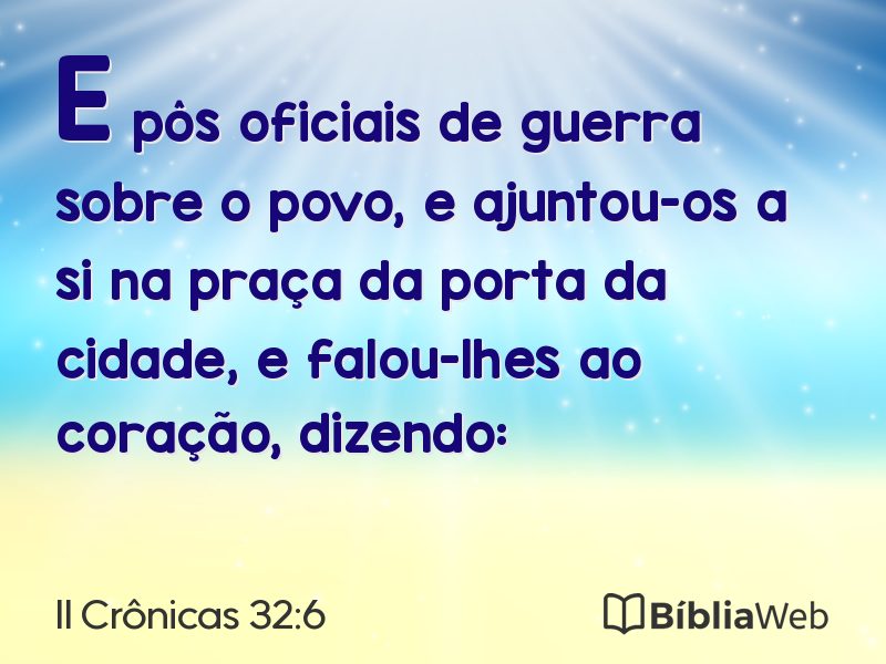 II Crônicas 32:6 em imagem para compartilhar