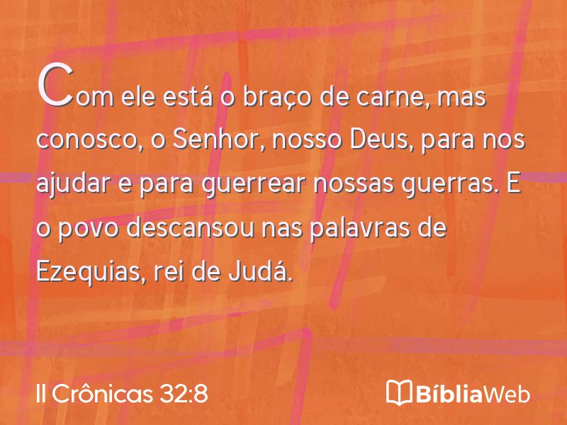 II Crônicas 32:8 em imagem para compartilhar