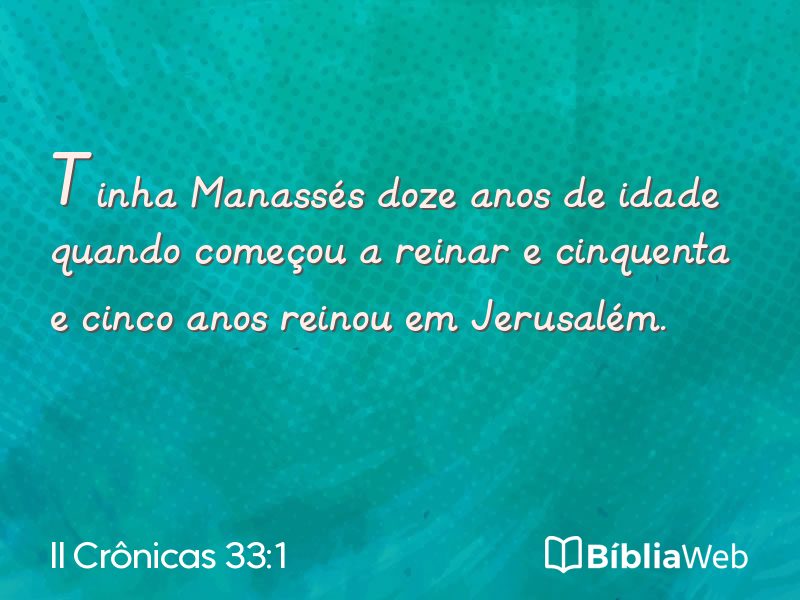 II Crônicas 33:1 em imagem para compartilhar