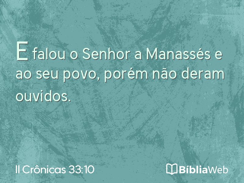 II Crônicas 33:10 em imagem para compartilhar