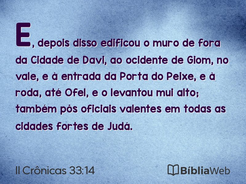 II Crônicas 33:14 em imagem para compartilhar