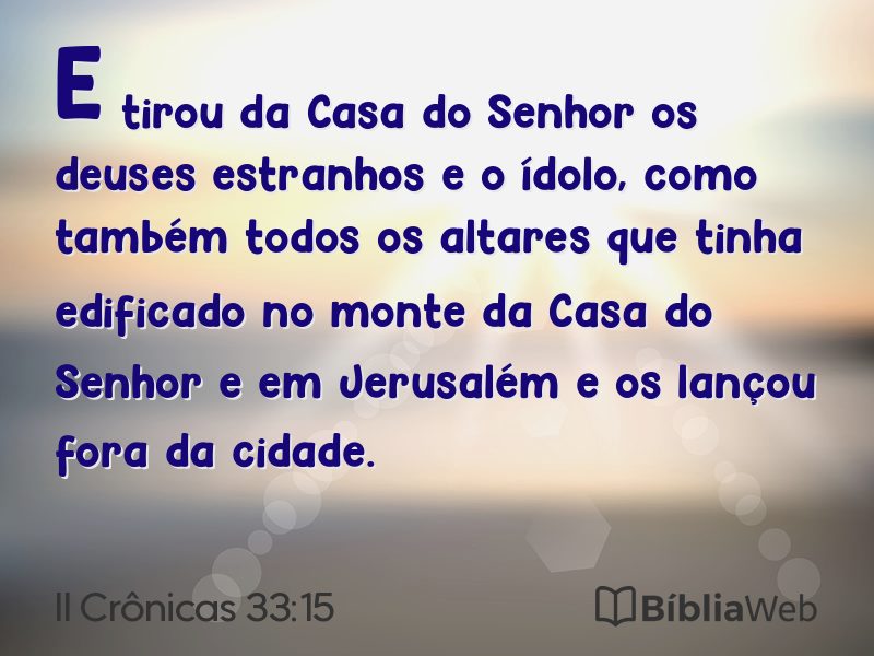 II Crônicas 33:15 em imagem para compartilhar