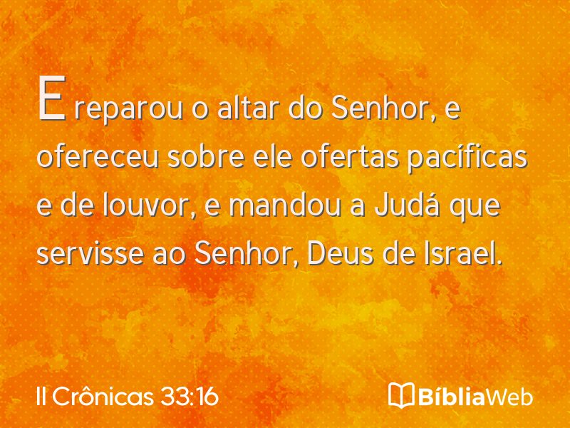 II Crônicas 33:16 em imagem para compartilhar