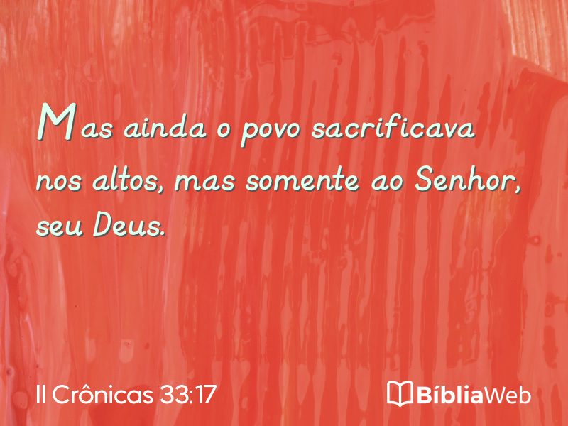 II Crônicas 33:17 em imagem para compartilhar