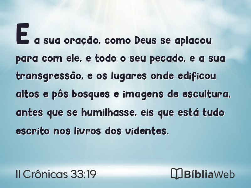 II Crônicas 33:19 em imagem para compartilhar