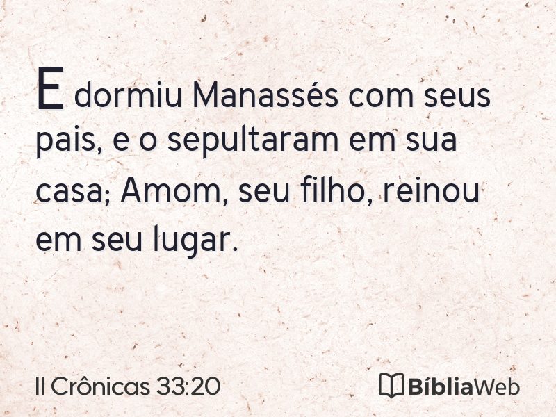 II Crônicas 33:20 em imagem para compartilhar