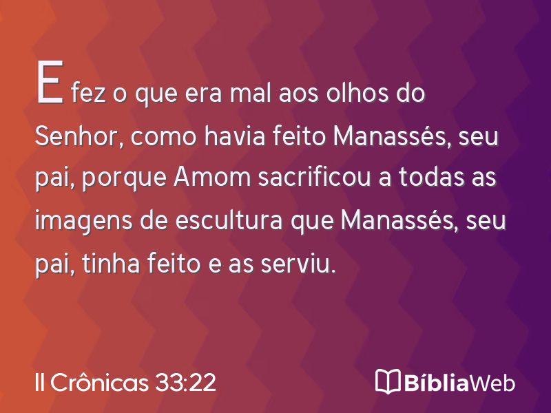 II Crônicas 33:22 em imagem para compartilhar