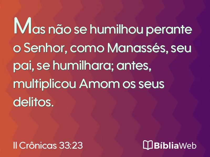 II Crônicas 33:23 em imagem para compartilhar