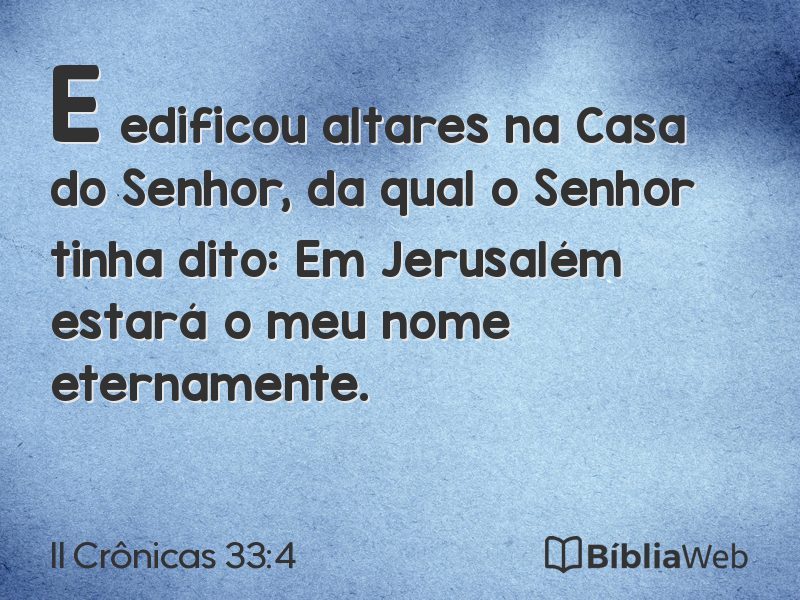 II Crônicas 33:4 em imagem para compartilhar